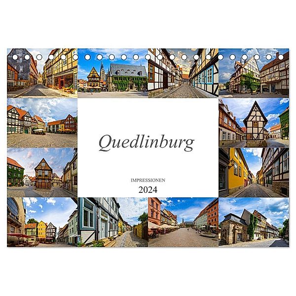 Quedlinburg Impressionen (Tischkalender 2024 DIN A5 quer), CALVENDO Monatskalender, Dirk Meutzner