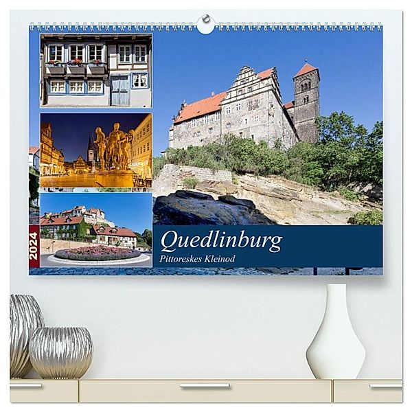 Quedlinburg - Pittoreskes Kleinod (hochwertiger Premium Wandkalender 2024 DIN A2 quer), Kunstdruck in Hochglanz, U boeTtchEr