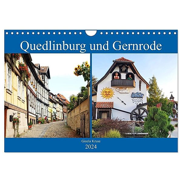 Quedlinburg und Gernrode (Wandkalender 2024 DIN A4 quer), CALVENDO Monatskalender, Gisela Kruse