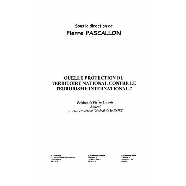 Quelle protection du territoire national / Hors-collection, Pascallon Pierre