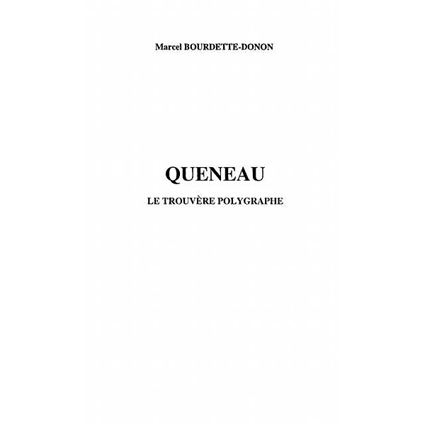 Queneau / Hors-collection, Bourdette-Donon Marcel