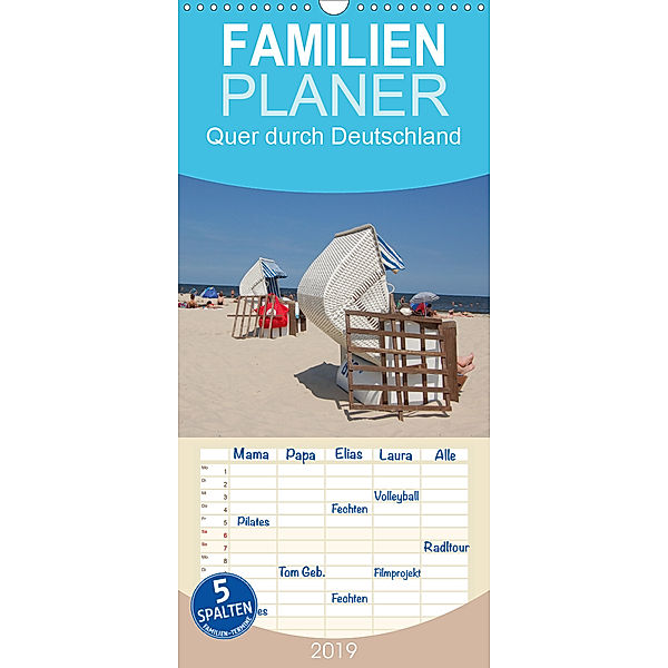 Quer durch Deutschland - Familienplaner hoch (Wandkalender 2019 , 21 cm x 45 cm, hoch), Dietmar Falk