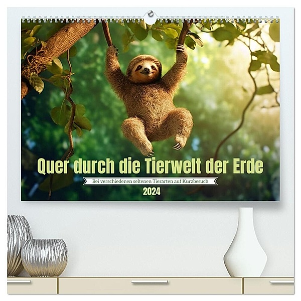 Quer durch die Tierwelt der Erde (hochwertiger Premium Wandkalender 2024 DIN A2 quer), Kunstdruck in Hochglanz, Kerstin Waurick