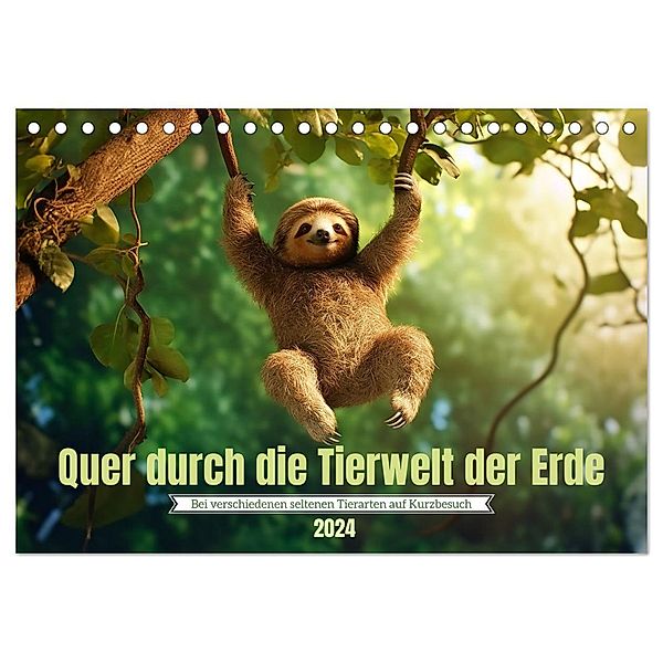 Quer durch die Tierwelt der Erde (Tischkalender 2024 DIN A5 quer), CALVENDO Monatskalender, Kerstin Waurick