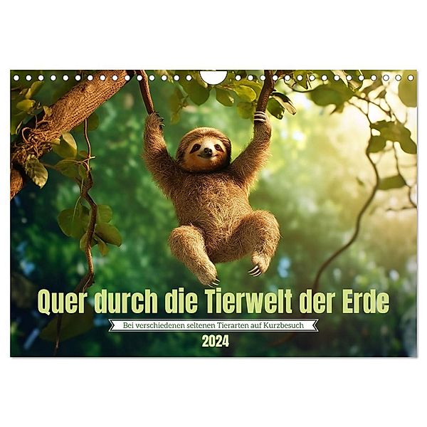 Quer durch die Tierwelt der Erde (Wandkalender 2024 DIN A4 quer), CALVENDO Monatskalender, Kerstin Waurick