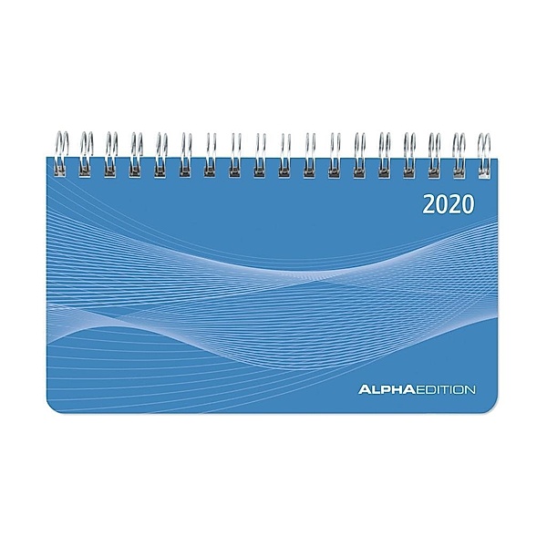 Querkalender Mini PP-Einband blau 2020, ALPHA EDITION