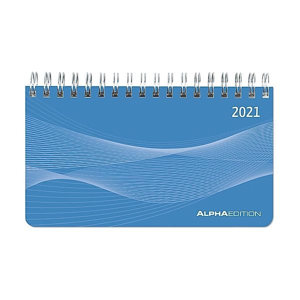 Querkalender Mini PP-Einband blau 2021
