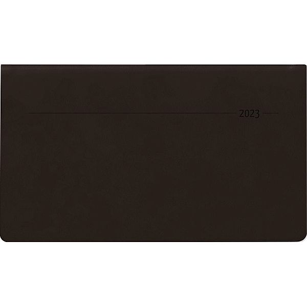 Quertimer Touch schwarz 2023 - Taschenkalender 15,6x9 cm - seperates Adressheft - Weekly - 128 Seiten - Quer-Planer - Al