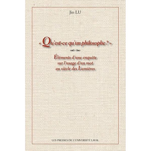 Qu'est-ce qu'un philosophe?, Lu Jin Lu Jin