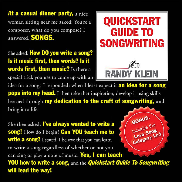 Quickstart Guide to Songwriting, Randy Klein