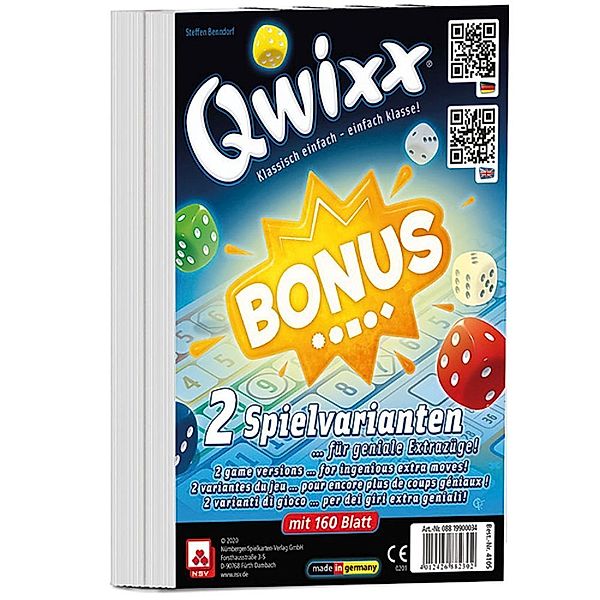 Nürnberger-Spielkarten-Verlag Qwixx - Bonus - Zusatzblöcke (2er), Qwixx - Bonus - Zusatzblöcke (2er)