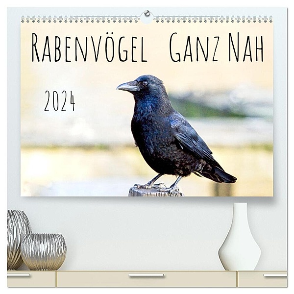 Rabenvögel - ganz nah (hochwertiger Premium Wandkalender 2024 DIN A2 quer), Kunstdruck in Hochglanz, Kathrin Voss