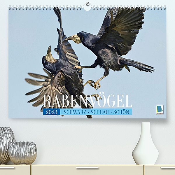 Rabenvögel: Schwarz, schlau, schön (Premium, hochwertiger DIN A2 Wandkalender 2023, Kunstdruck in Hochglanz), Calvendo
