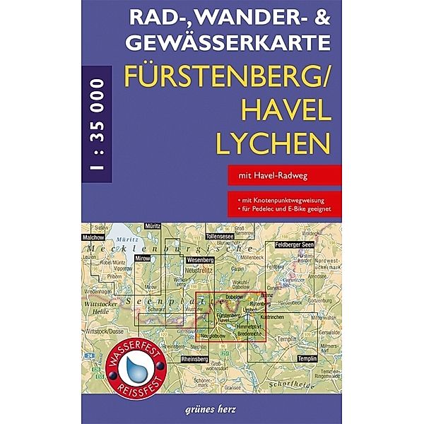 Rad-, Wander- und Gewässerkarte Fürstenberg/Havel, Lychen