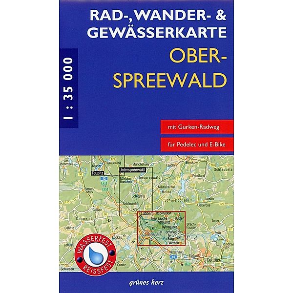 Rad-, Wander- und Gewässerkarte Oberspreewald; .