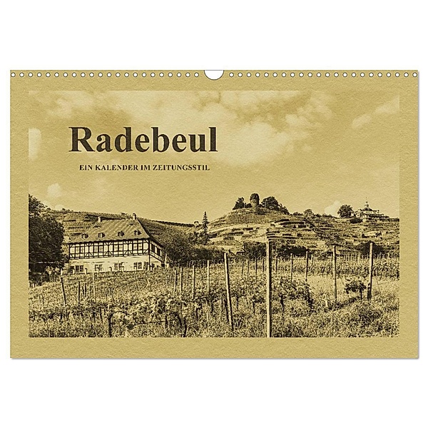Radebeul - Ein Kalender im Zeitungsstil (Wandkalender 2024 DIN A3 quer), CALVENDO Monatskalender, Gunter Kirsch