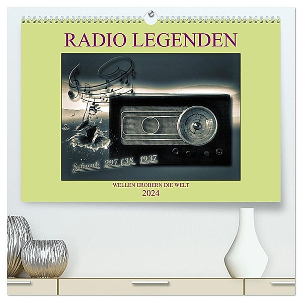 RADIO LEGENDEN (hochwertiger Premium Wandkalender 2024 DIN A2 quer), Kunstdruck in Hochglanz, Wilfried W. Vossen Herzog von Laar am Rhein