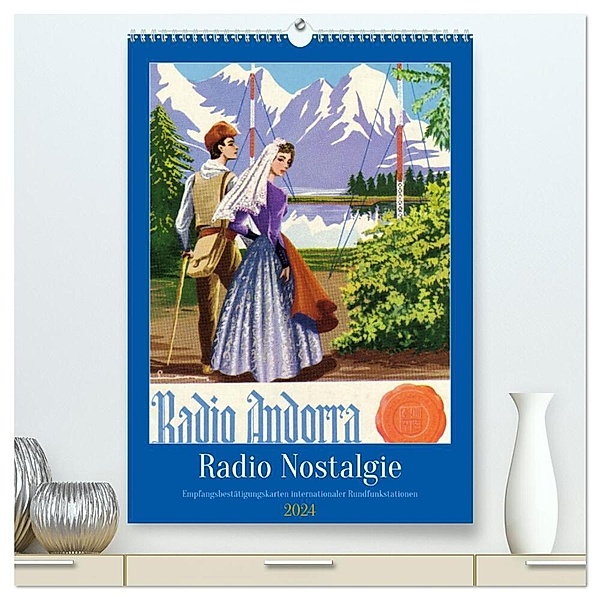 Radio Nostalgie - Empfangsbestätigungskarten internationaler Rundfunkstationen (hochwertiger Premium Wandkalender 2024 DIN A2 hoch), Kunstdruck in Hochglanz, Henning von Löwis of Menar