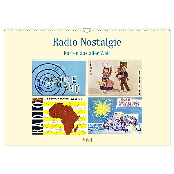 Radio Nostalgie Karten aus aller Welt (Wandkalender 2024 DIN A3 quer), CALVENDO Monatskalender, Henning von Löwis of Menar
