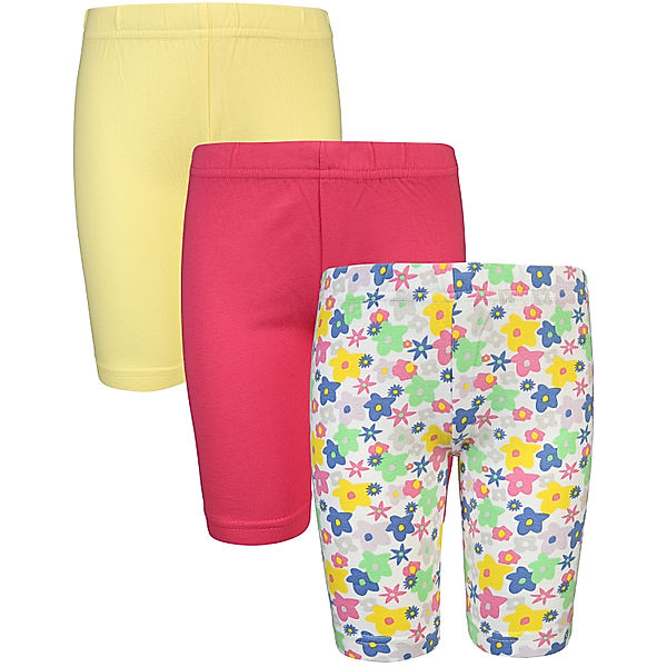 tausendkind essentials Radler-Shorts FLORIDA 3er-Pack in pink/gelb/geblümt