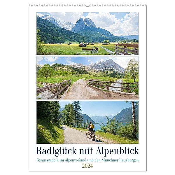 Radlglück mit Alpenblick 2024 (Wandkalender 2024 DIN A2 hoch), CALVENDO Monatskalender, Calvendo, SusaZoom