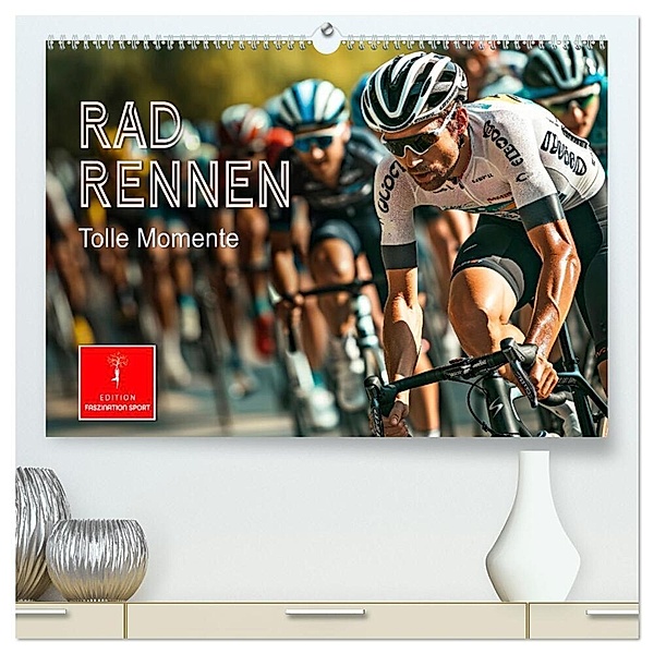Radrennen - tolle Momente (hochwertiger Premium Wandkalender 2025 DIN A2 quer), Kunstdruck in Hochglanz, Calvendo, Peter Roder