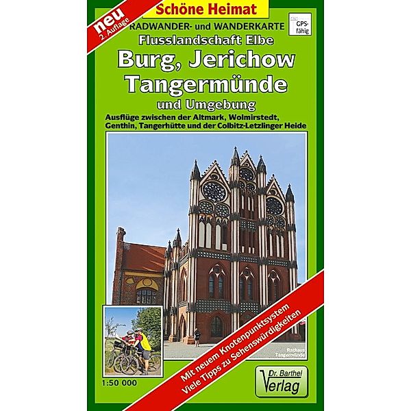 Radwander- und Wanderkarte Flusslandschaft Elbe, Burg, Jerichow, Tangermünde und Umgebung, Verlag Dr. Barthel