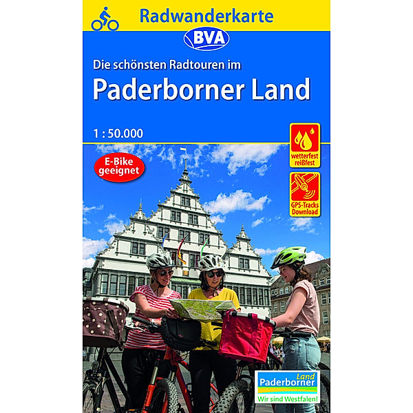 Radwanderkarte BVA Die schönsten Radtouren im Paderborner Land 1:50.000, reiss- und wetterfest, GPS-Tracks Download