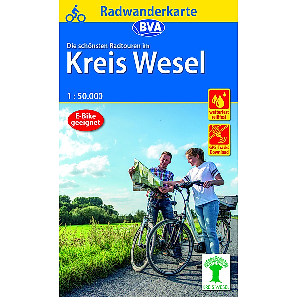 Radwanderkarte BVA Die schönsten Radtouren im Kreis Wesel 1:50.000, reiß- und wetterfest, GPS-Tracks Download