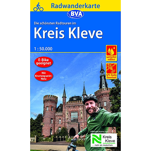 Radwanderkarte BVA Die schönsten Radtouren im Kreis Kleve 1:50.000, reiss- und wetterfest, GPS-Tracks Download