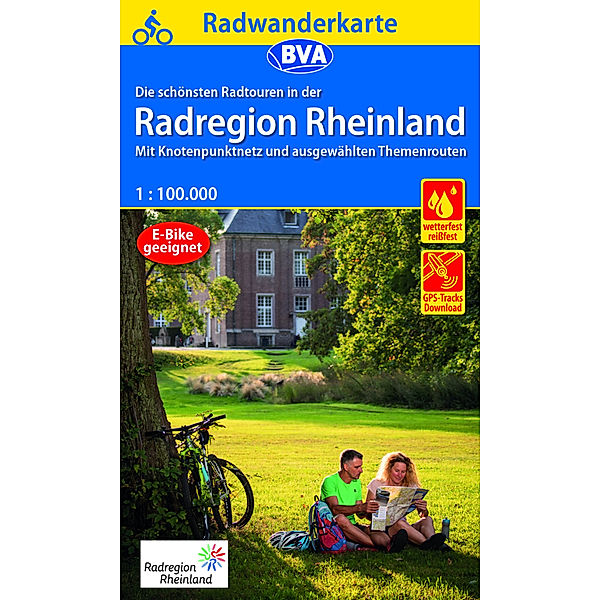 Radwanderkarte BVA Die schönsten Radtouren in der RadRegion Rheinland 1:100.000, reiß- und wetterfest, GPS-Tracks Download