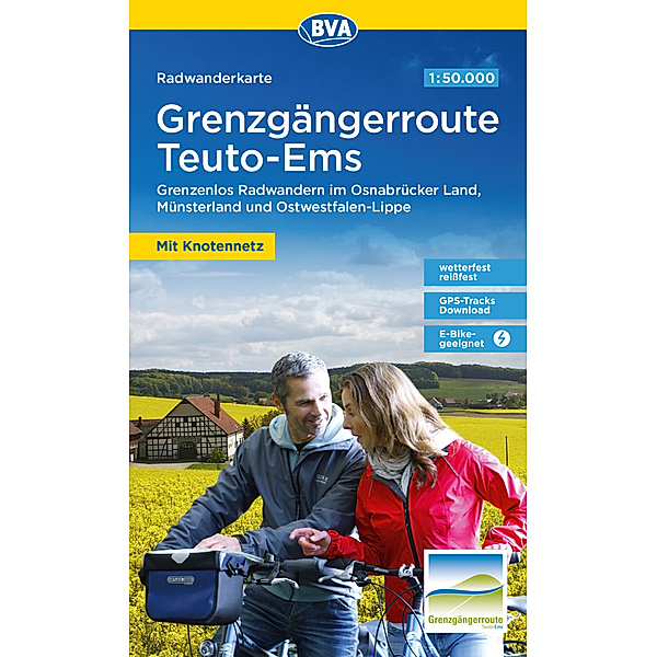Radwanderkarte BVA Radwandern auf der Grenzgängerroute Teuto-Ems 1:50.000, reiss- und wetterfest, GPS-Tracks Download