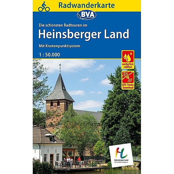 Radwanderkarte BVA Radwandern im Heinsberger Land 1:50.000, reiß- und wetterfest und mit GPS-Track-Download der ausgesch