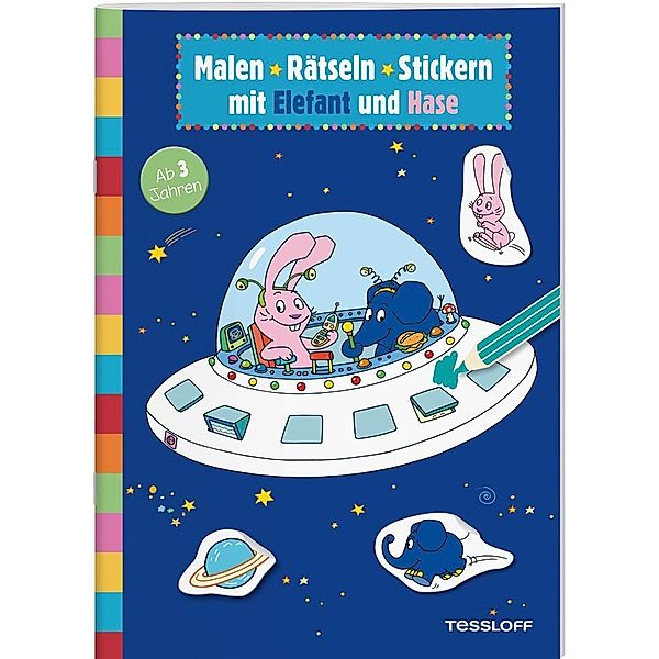 Rätsel, Spass, Spiele / Malen - Rätseln - Stickern mit Elefant und Hase, Katja Baier