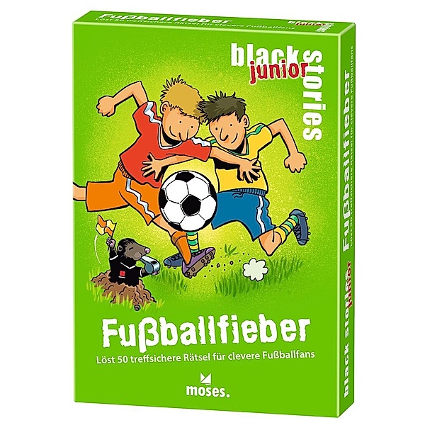 moses Verlag Rätselkarten BLACK STORIES JUNIOR - FUßBALLFIEBER, Corinna Harder