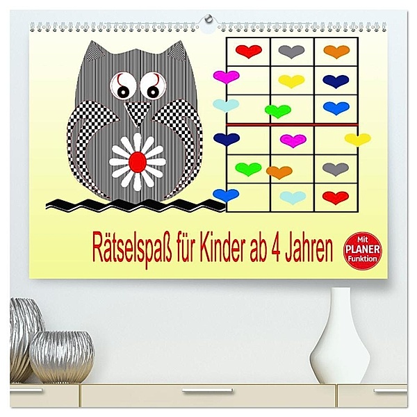 Rätselspass für Kinder ab 4 Jahren (hochwertiger Premium Wandkalender 2024 DIN A2 quer), Kunstdruck in Hochglanz, Youlia