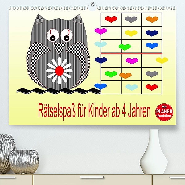 Rätselspaß für Kinder ab 4 Jahren (Premium, hochwertiger DIN A2 Wandkalender 2023, Kunstdruck in Hochglanz), Youlia