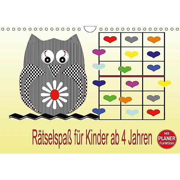 Rätselspass für Kinder ab 4 Jahren (Wandkalender 2017 DIN A4 quer), Youlia