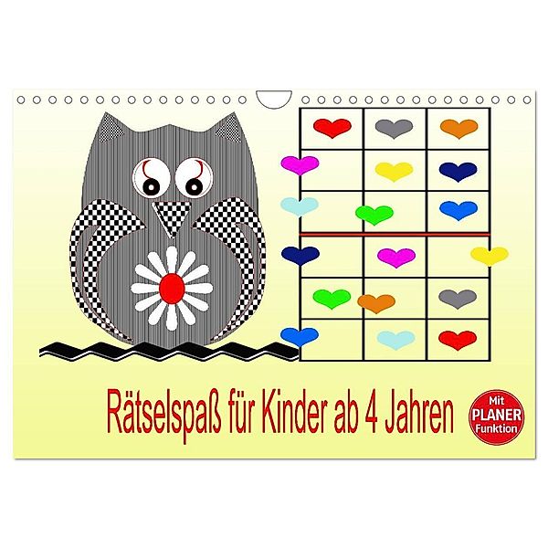 Rätselspaß für Kinder ab 4 Jahren (Wandkalender 2024 DIN A4 quer), CALVENDO Monatskalender, Youlia