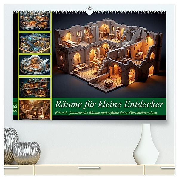 Räume für kleine Entdecker (hochwertiger Premium Wandkalender 2024 DIN A2 quer), Kunstdruck in Hochglanz, Kerstin Waurick