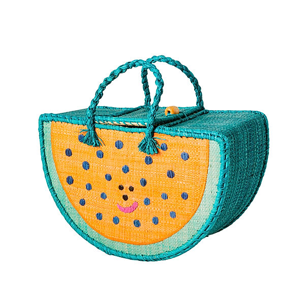 rice Raffia-Handtasche WATERMELON in bunt