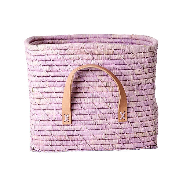 rice Raffia-Korb SQUARE LAVENDER in lila