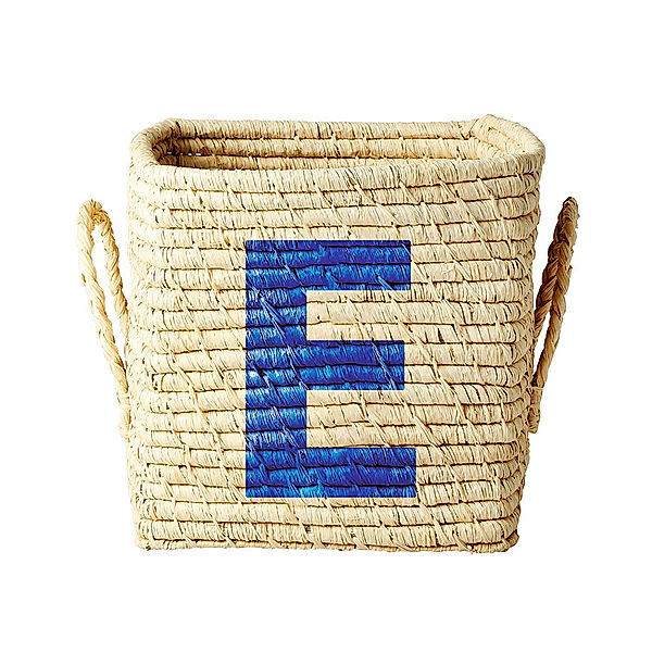 rice Raffia-Korb SQUARE – LETTER E