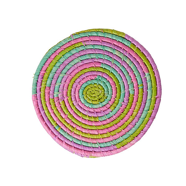 rice Raffia-Untersetzer SMALL ROUND in bunt