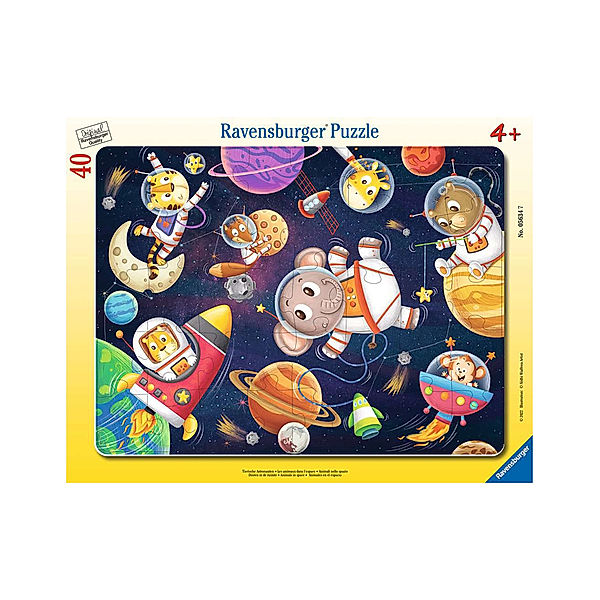 Ravensburger Verlag Rahmenpuzzle TIERISCHE ASTRONAUTEN 30-teilig