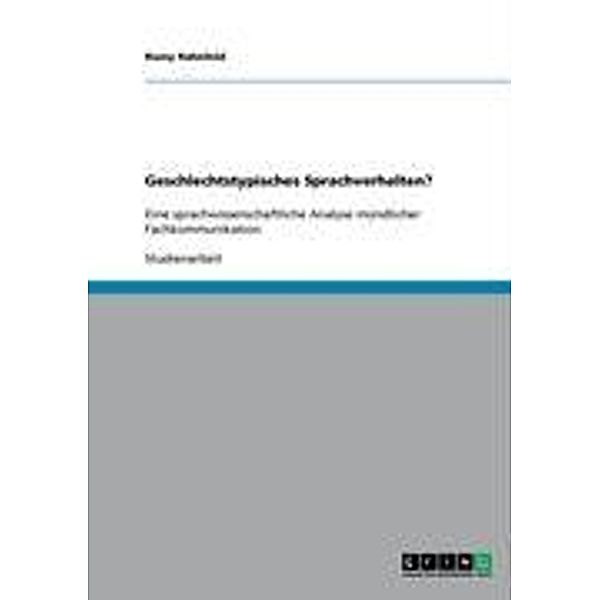 Rahnfeld, R: Geschlechtstypisches Sprachverhalten?, Romy Rahnfeld