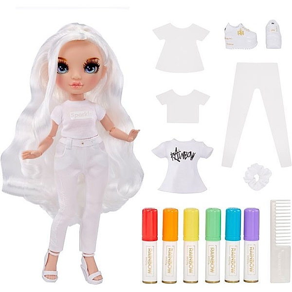 MGA Entertainment Rainbow High Color & Create Fashion Doll- Blue Eyes