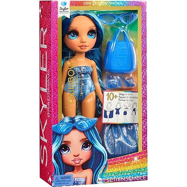 MGA Entertainment Rainbow High Swim & Style  Fashion Doll- Skyler (Blue)