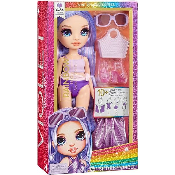 MGA Entertainment Rainbow High Swim & Style Fashion Doll- Violet (Purple)