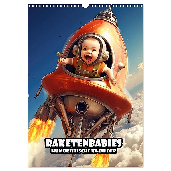 Raketenbabies - Humoristische KI-Bilder (Wandkalender 2024 DIN A3 hoch), CALVENDO Monatskalender, Liselotte Brunner-Klaus